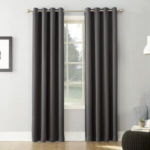 Charcoal Grommet Top Blackout Curtain Panel - 2 Panels - 52" x 84" - Charcoal